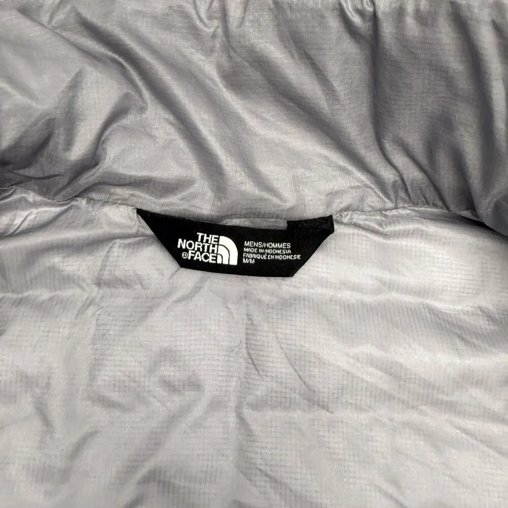North Face ThermoBall Jacket Mens Medium Gray Full Zip Lightweight -Company Logo